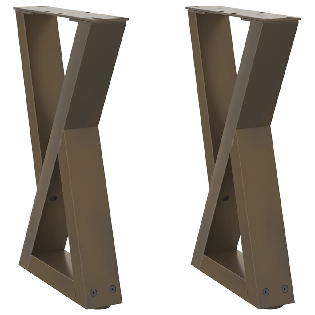 Pés para mesa de centro 2 peças aço natural 28x(42-43,3) cm aço