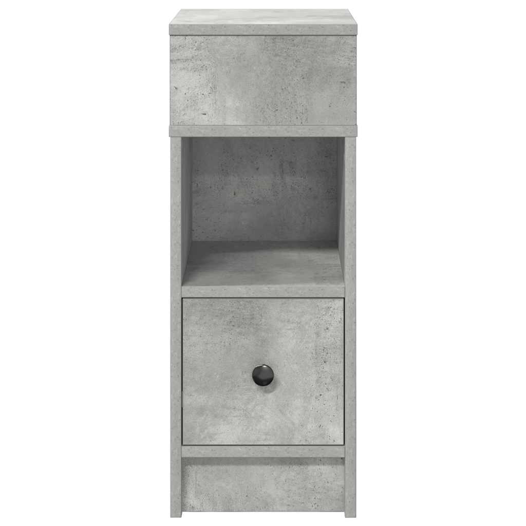 Mesa de cabeceira com gaveta 25x31x66 cm cinzento cimento