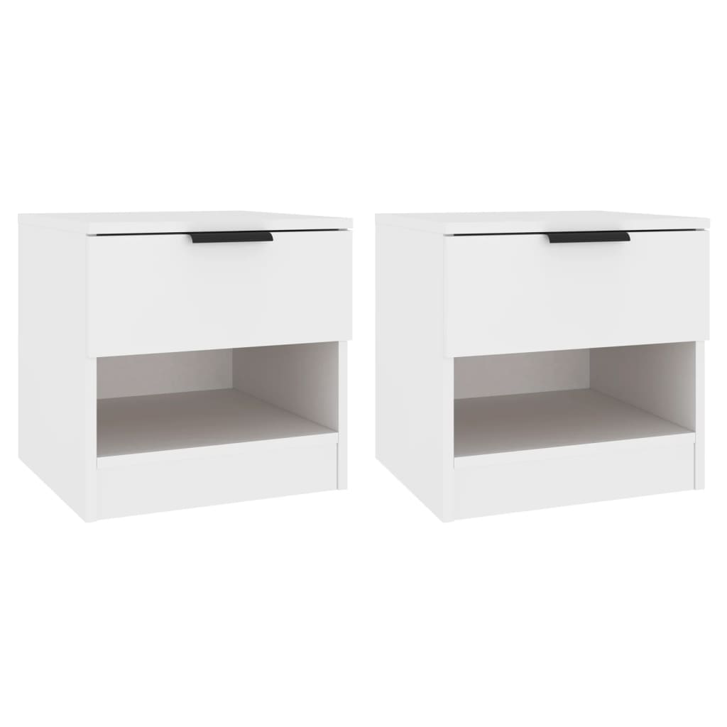 Mesas de cabeceira 2 pcs madeira processada branco