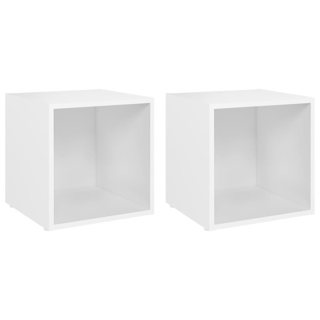 Móveis de TV 2 pcs 37x35x37 cm derivados de madeira branco