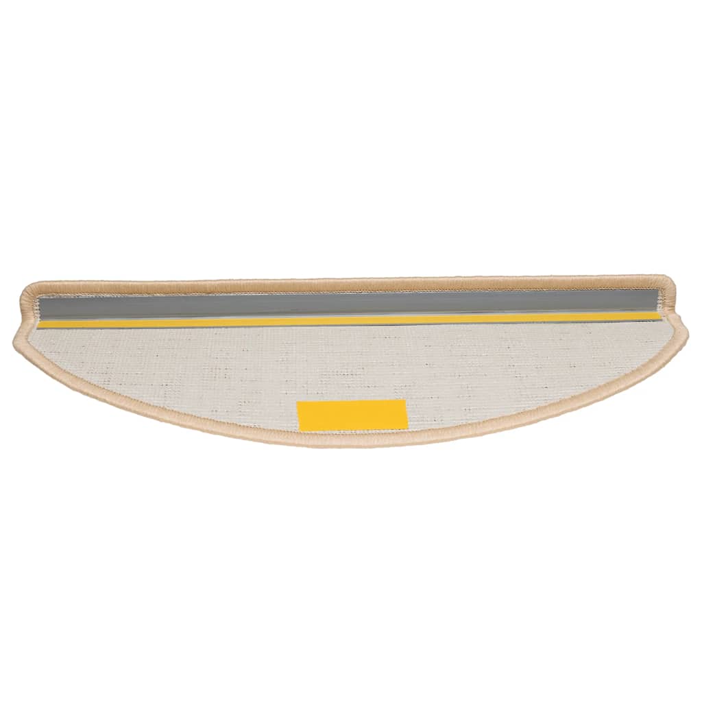 Tapetes de escada 20 peças 65x21x4 cm creme semicircular grande