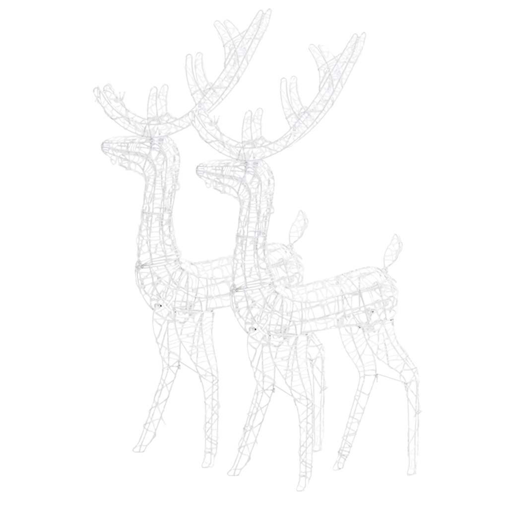 Renas decorativas de natal 2 pcs 128 cm acrílico branco frio