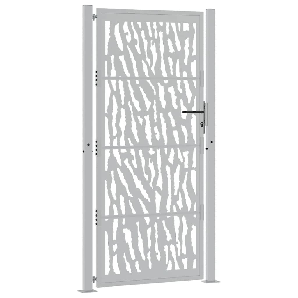 Portão de jardim 100x200 cm em aço intemperizado com design de traços