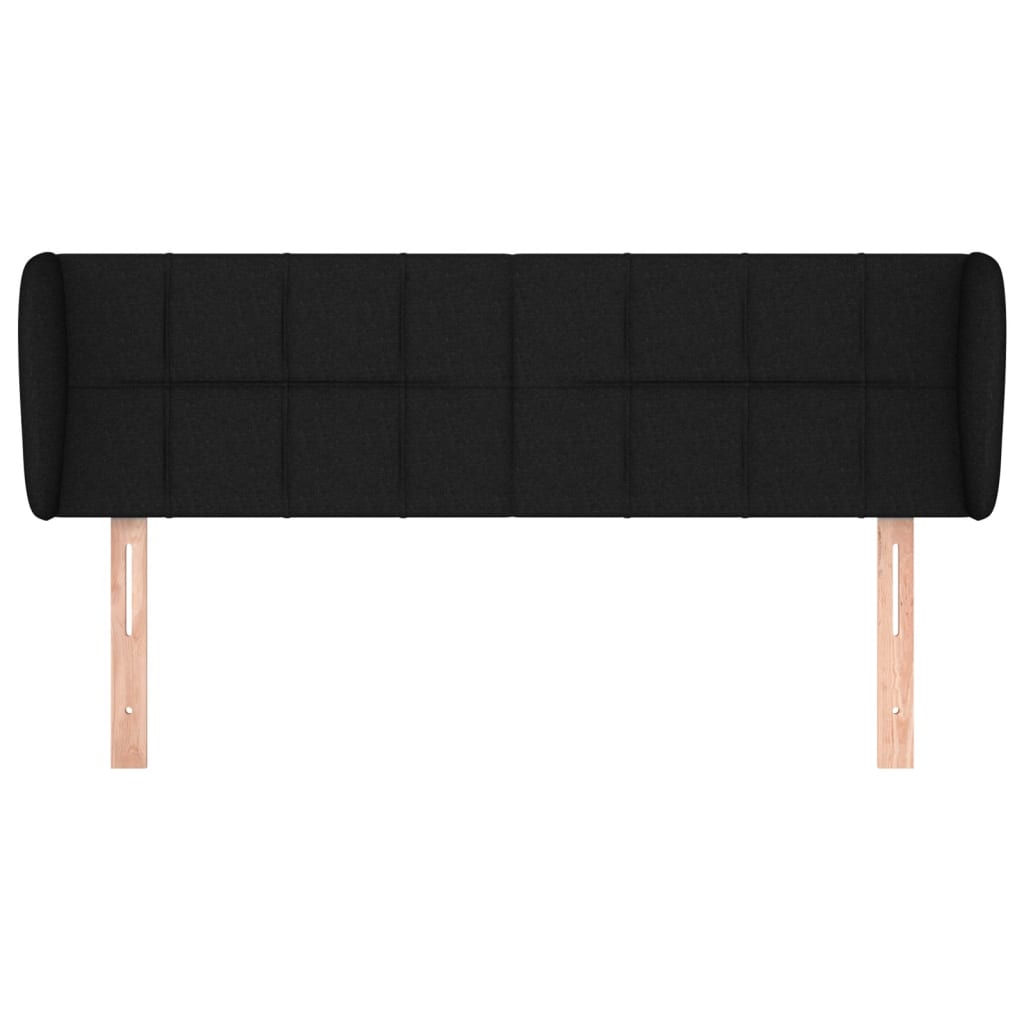 Cabeceira de cama c/ abas tecido 147x23x78/88 cm preto