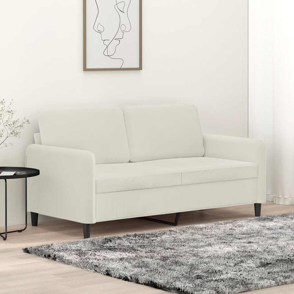 Sofá de 2 lugares veludo 140 cm cor creme