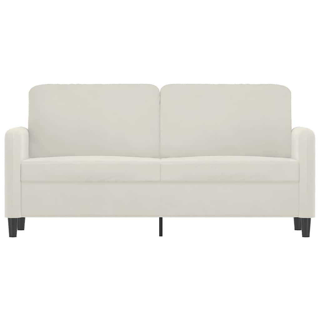 Sofá de 2 lugares veludo 140 cm cor creme