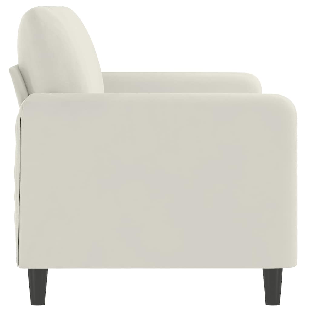 Sofá de 2 lugares veludo 140 cm cor creme