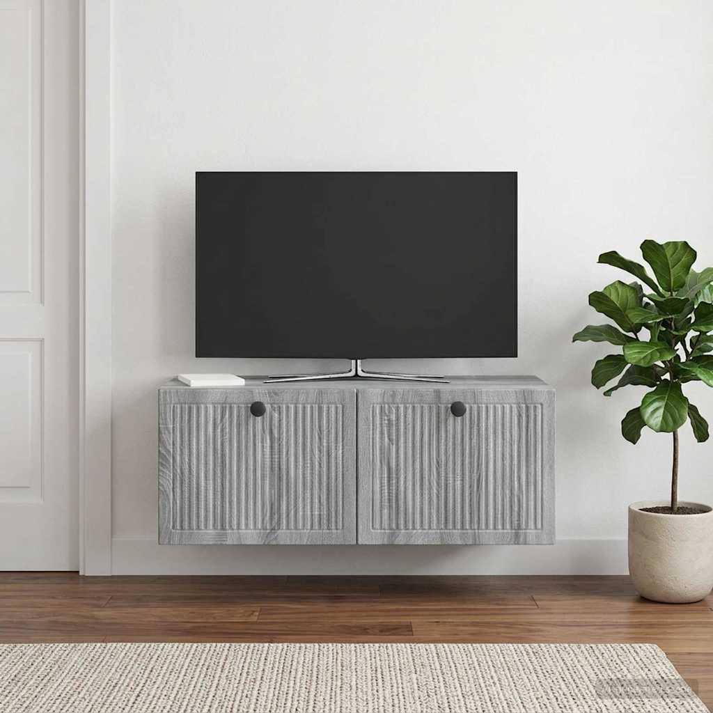 Gabinete de TV de parede sonoma cinzento 78,5 x 31 x 30 cm