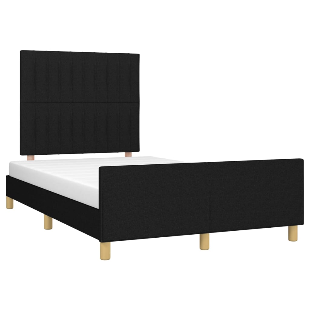 Estrutura de cama sem colchão preto 120x190 cm tecido
