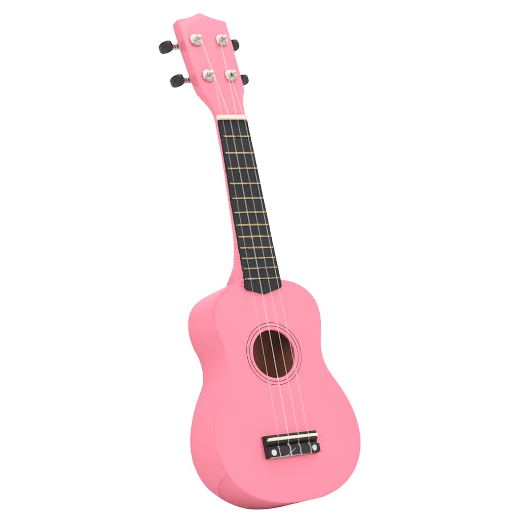 Conjunto ukulele soprano infantil com saco 23" rosa
