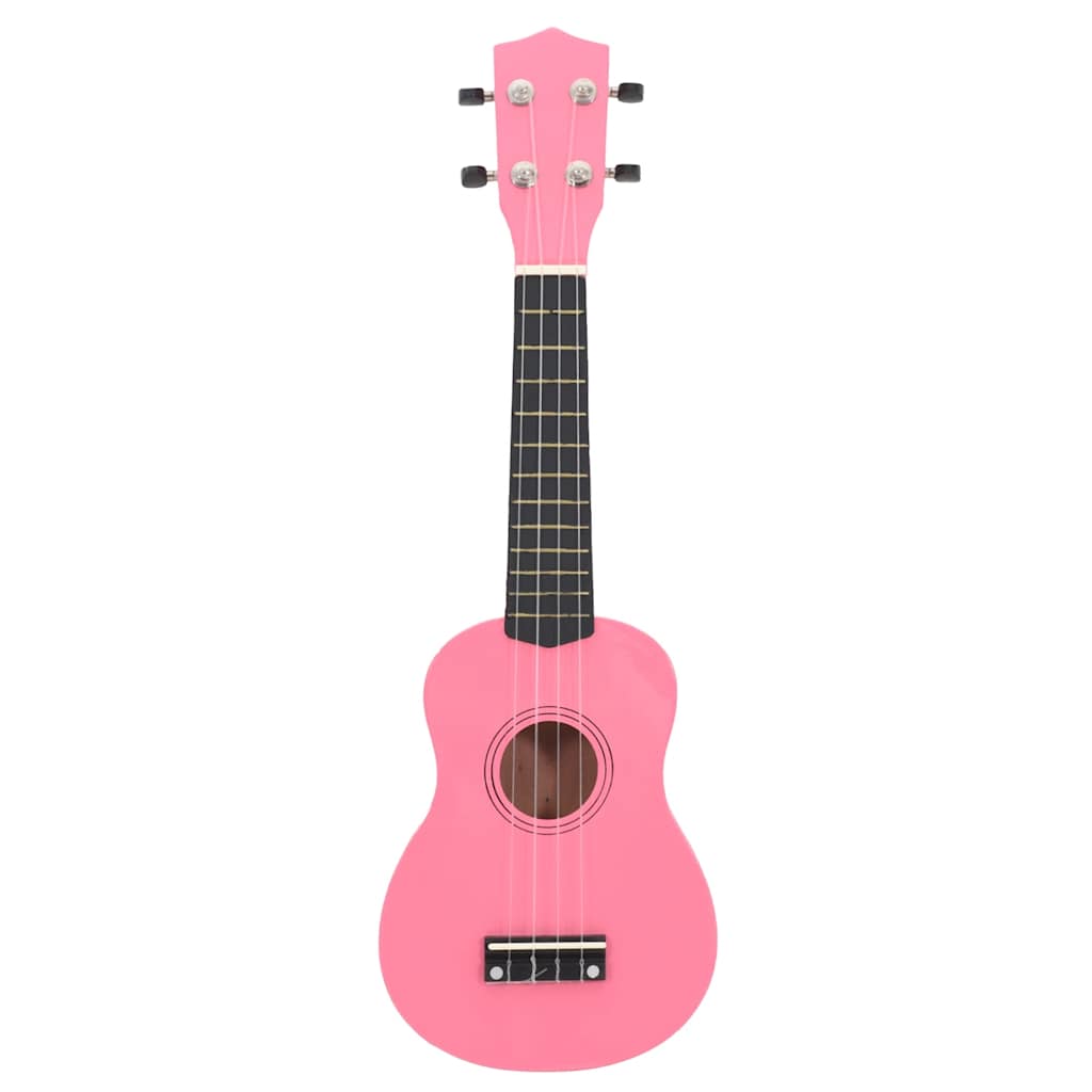 Conjunto ukulele soprano infantil com saco 23" rosa