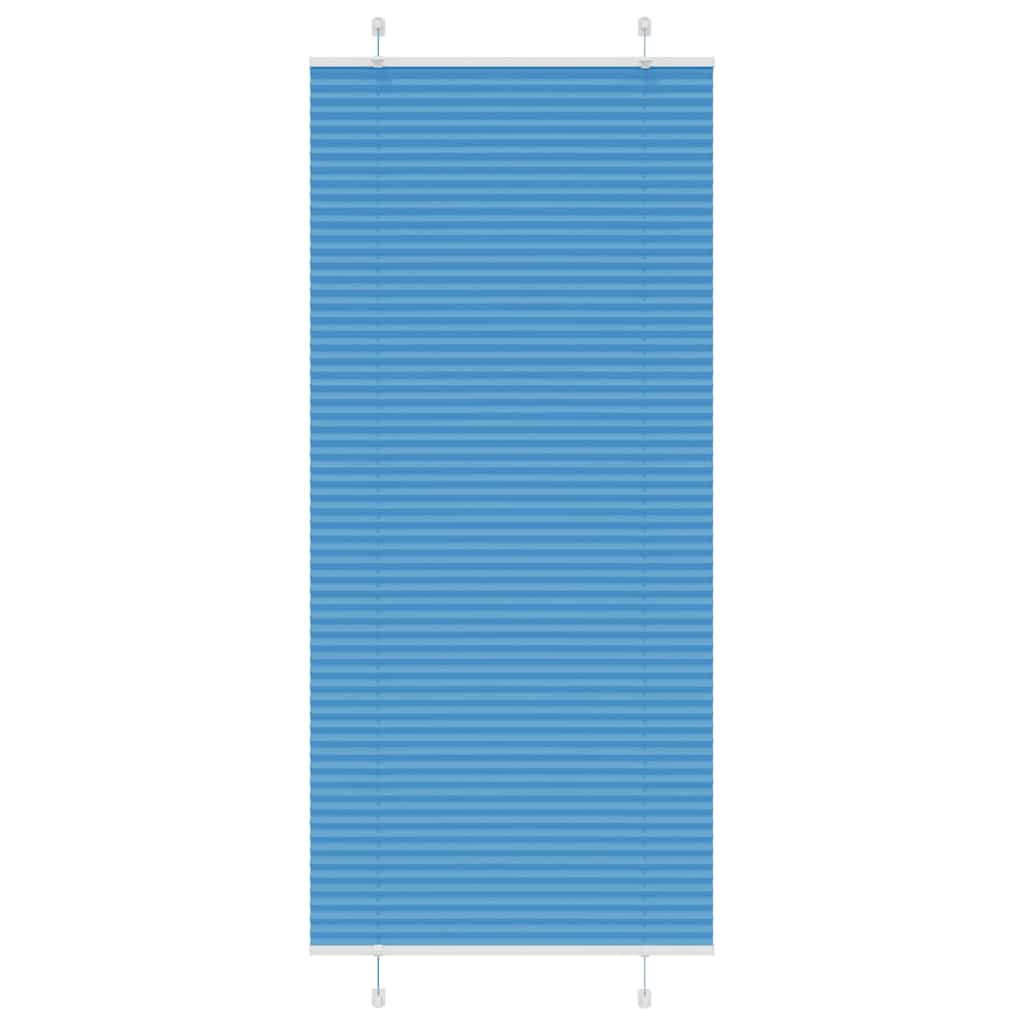 Azul plissada cega 85x200 cm largura tecido 84,4 cm poliéster