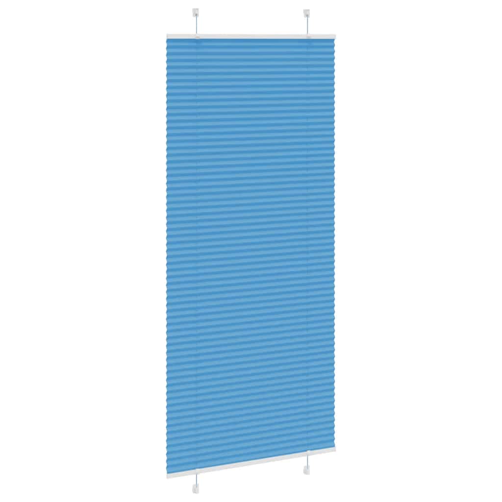 Azul plissada cega 85x200 cm largura tecido 84,4 cm poliéster