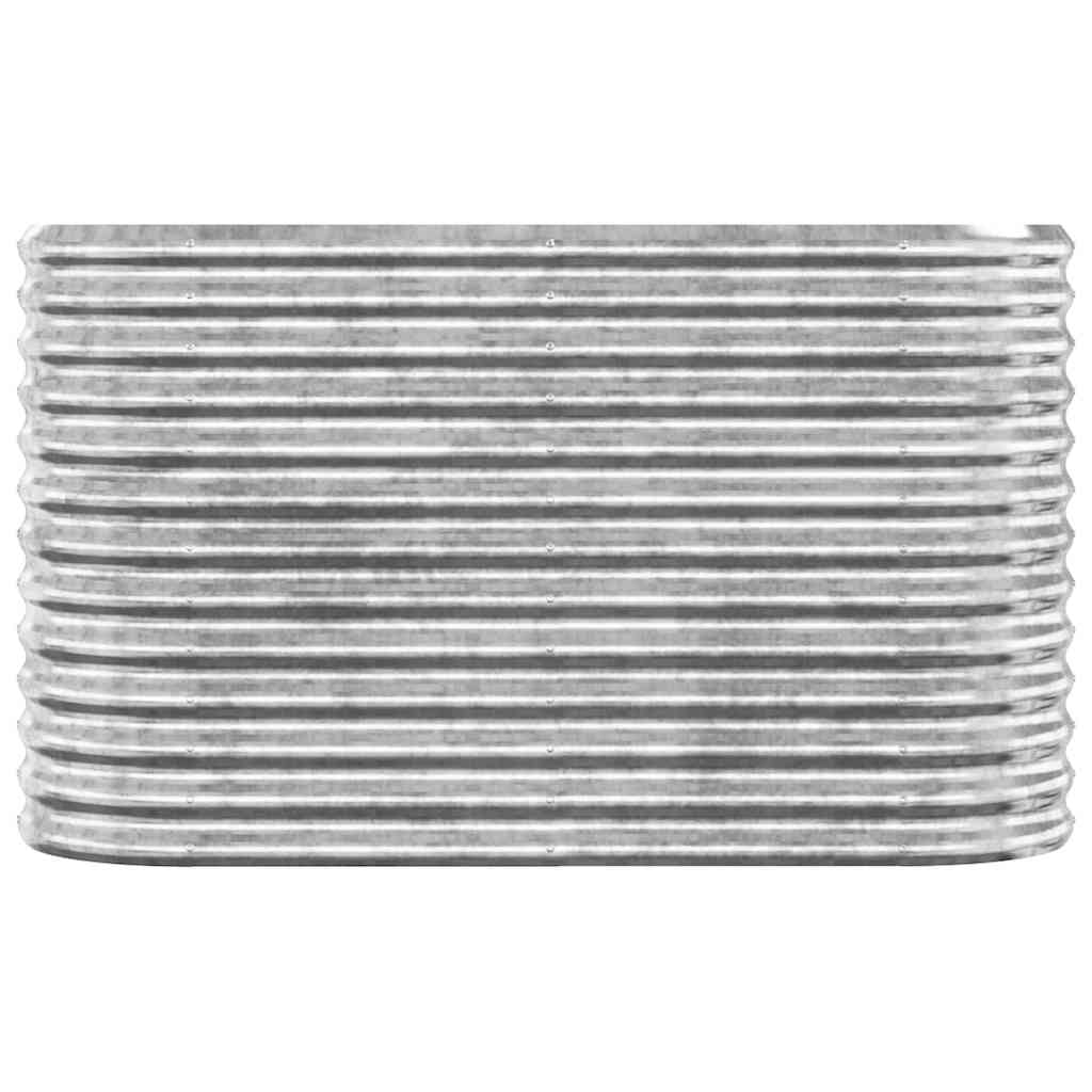 Canteiro elevado jardim 114x40x68cm aço galvanizado prateado