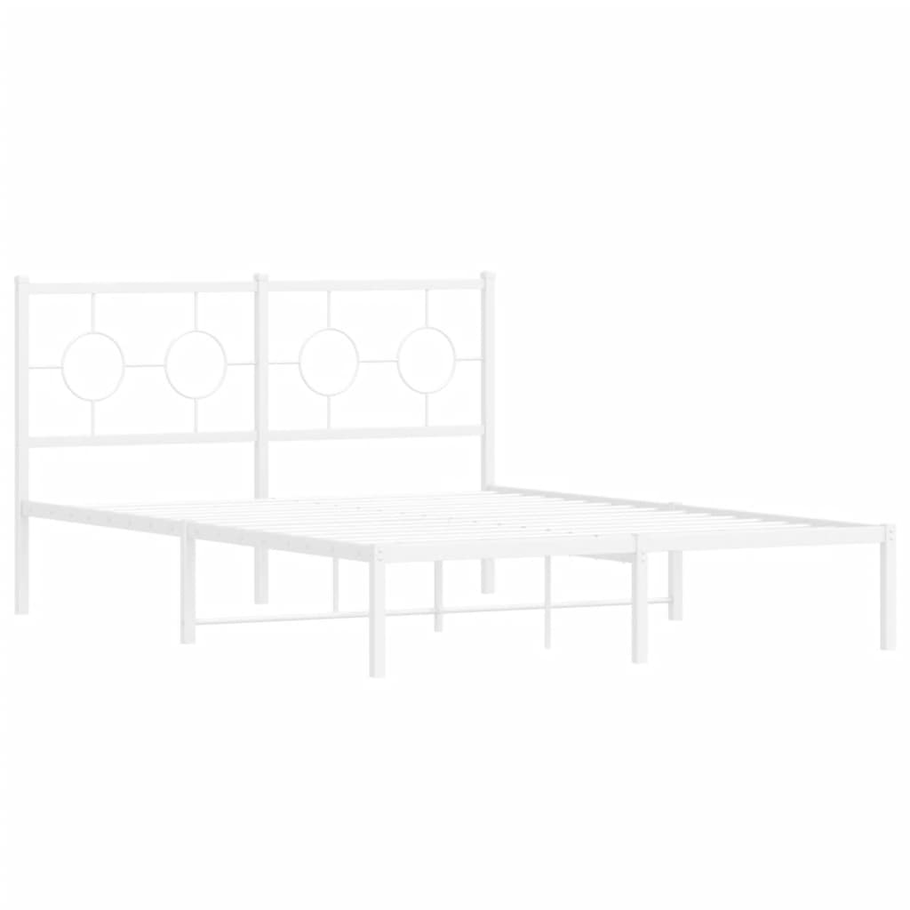 Estrutura de cama com cabeceira 140x190 cm metal branco