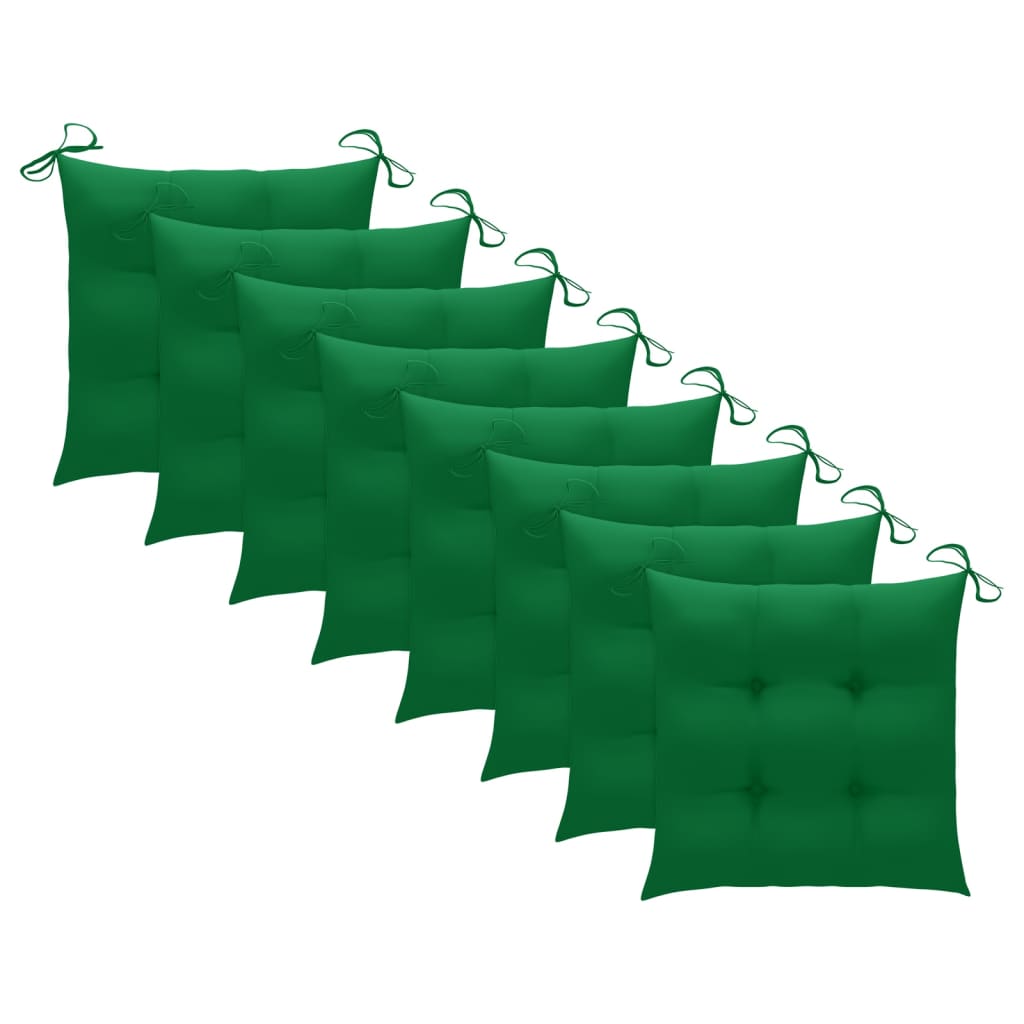 Cadeiras de jantar p/ jardim 8 pcs c/ almofadões acácia maciça