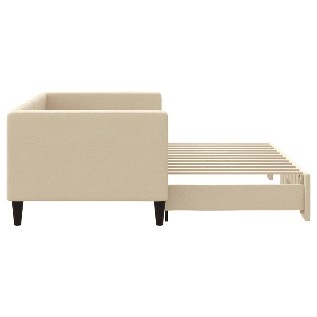 Sofá-cama com gavetão 80x200 cm tecido cor creme