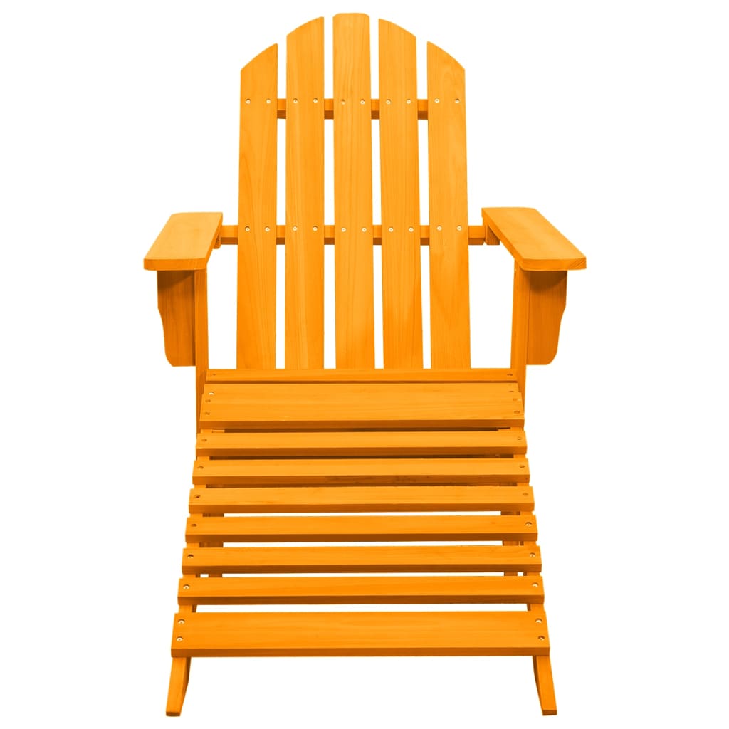 Cadeira adirondack p/ jardim com otomano abeto maciço laranja