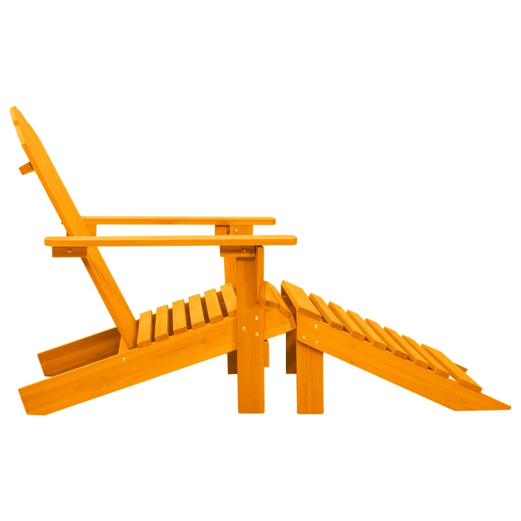 Cadeira adirondack p/ jardim com otomano abeto maciço laranja