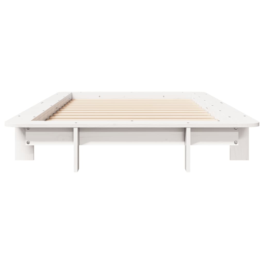 Cama sem colchão 90x200 cm madeira de pinho maciça branco