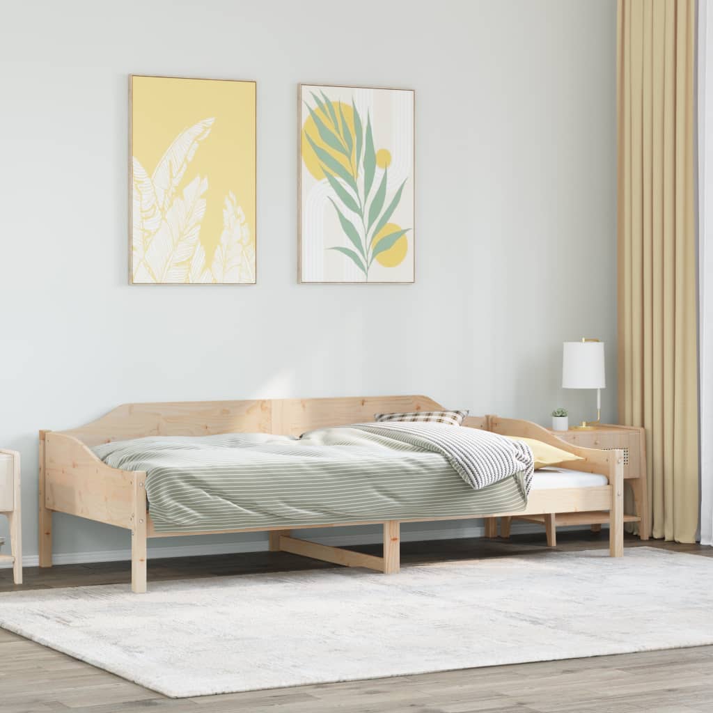 Estrutura de cama sem colchão 80x200 cm madeira de pinho maciça