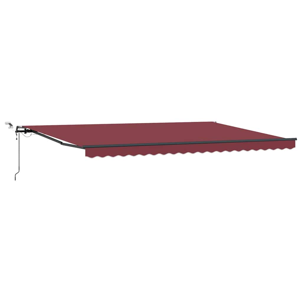 Toldo retrátil automático com luzes LED 500x300 cm bordô