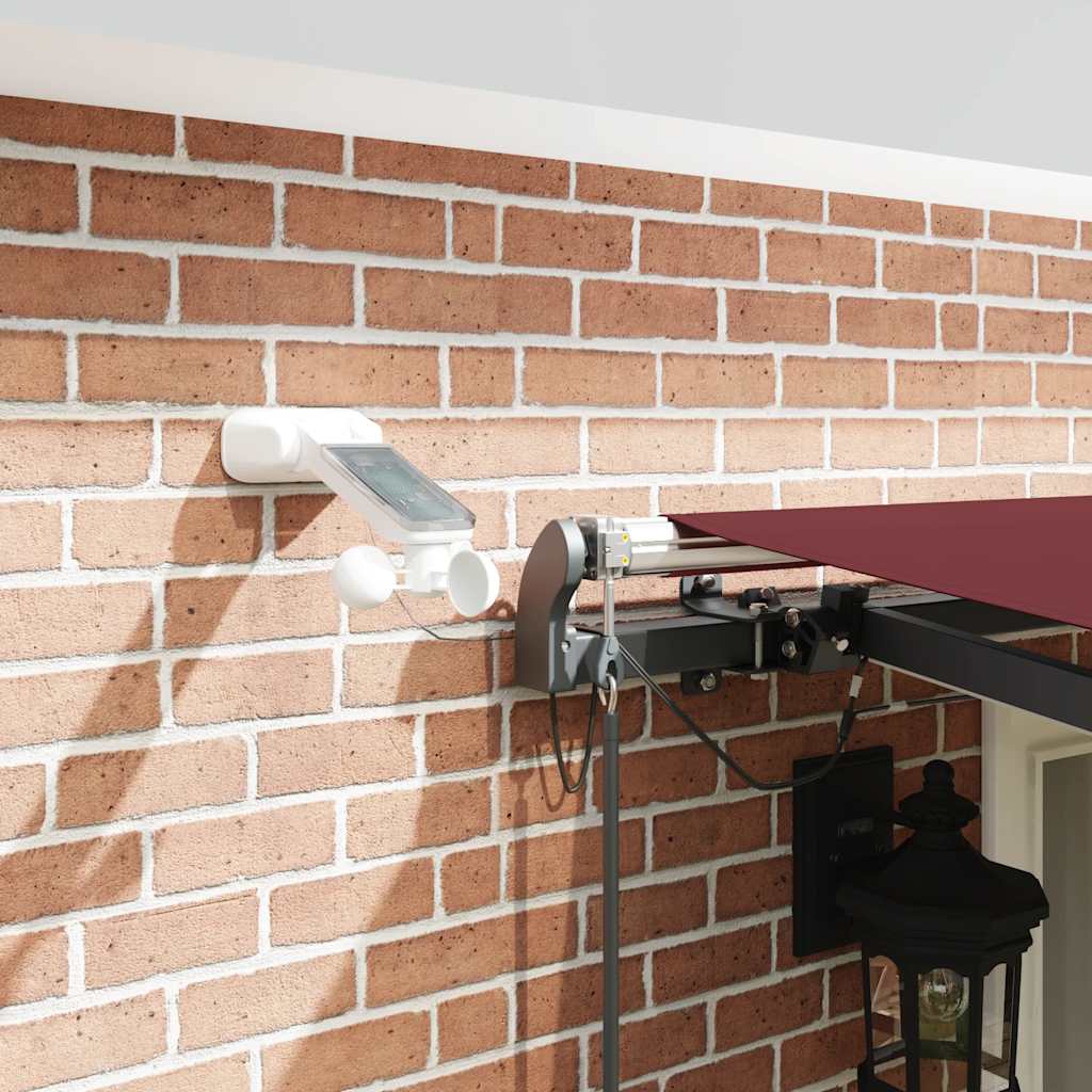 Toldo retrátil automático com luzes LED 500x300 cm bordô