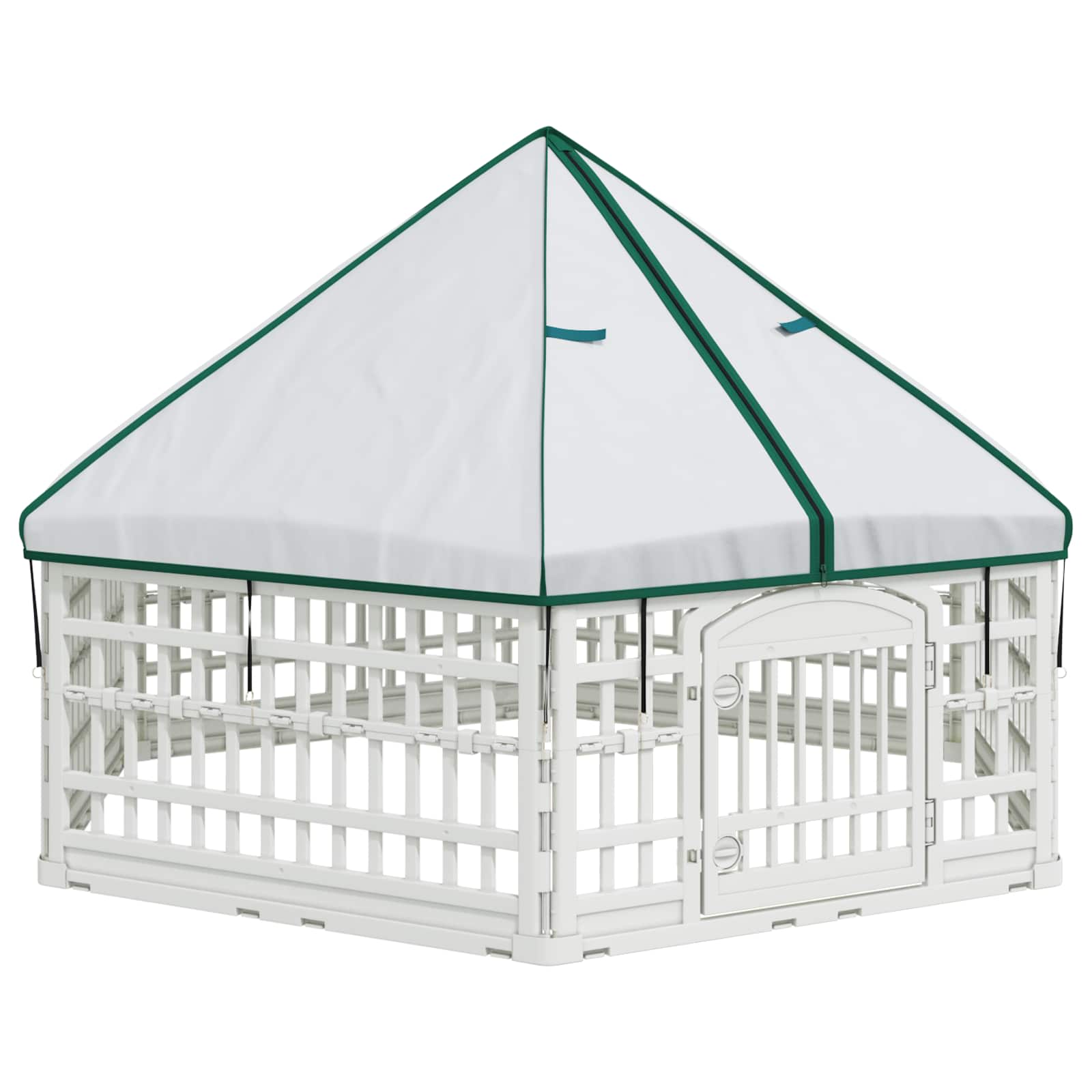 Playpen para cães com 6 painéis 177,5 x 154,5 x 112 cm plástico