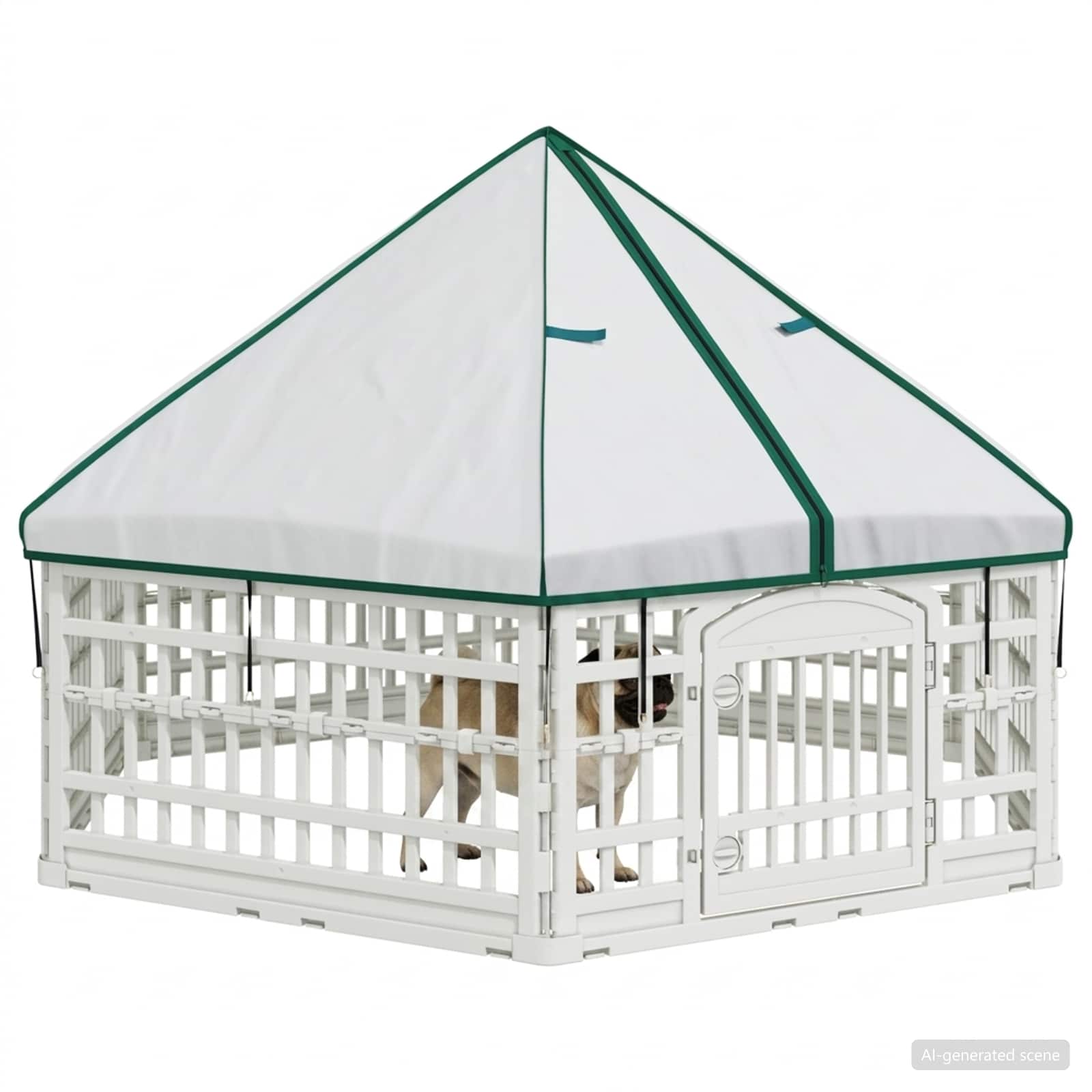 Playpen para cães com 6 painéis 177,5 x 154,5 x 112 cm plástico