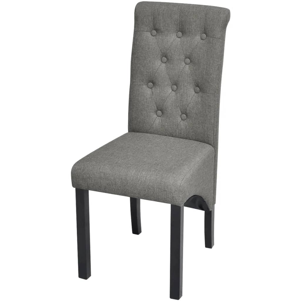 Cadeiras de jantar 2 pcs tecido cinzento-claro