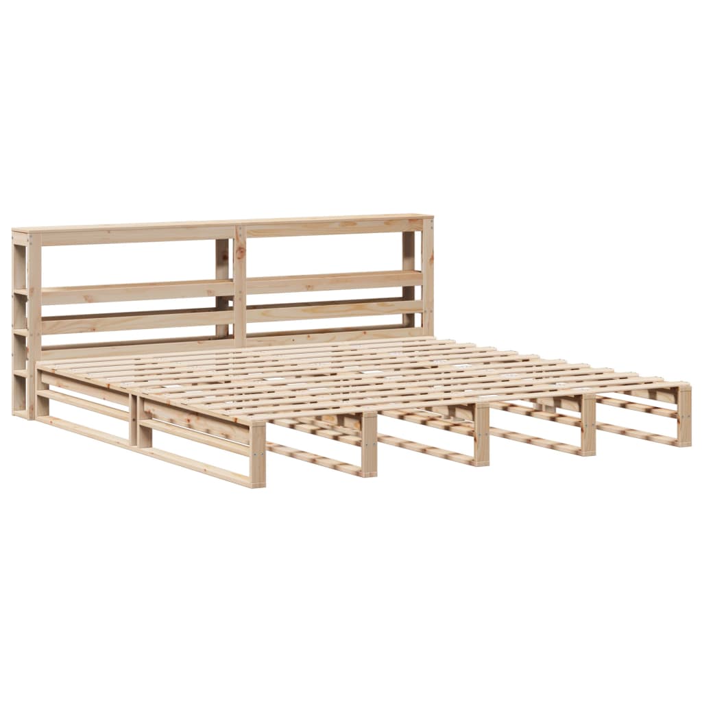 Cama sem colchão 200x200 cm madeira de pinho maciça