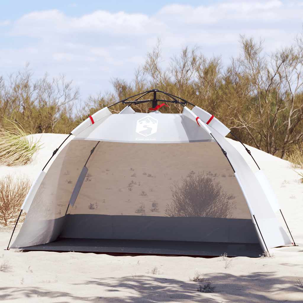 Tenda praia 2 pessoas libertação rápida impermeável cinzento