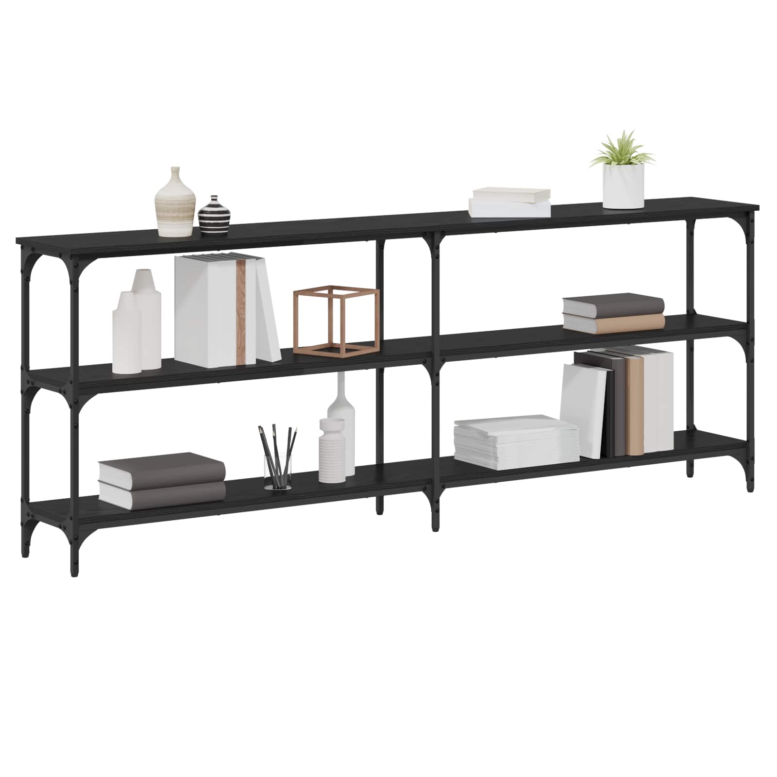 Aparador carvalho preto 200 x 29 x 75 cm