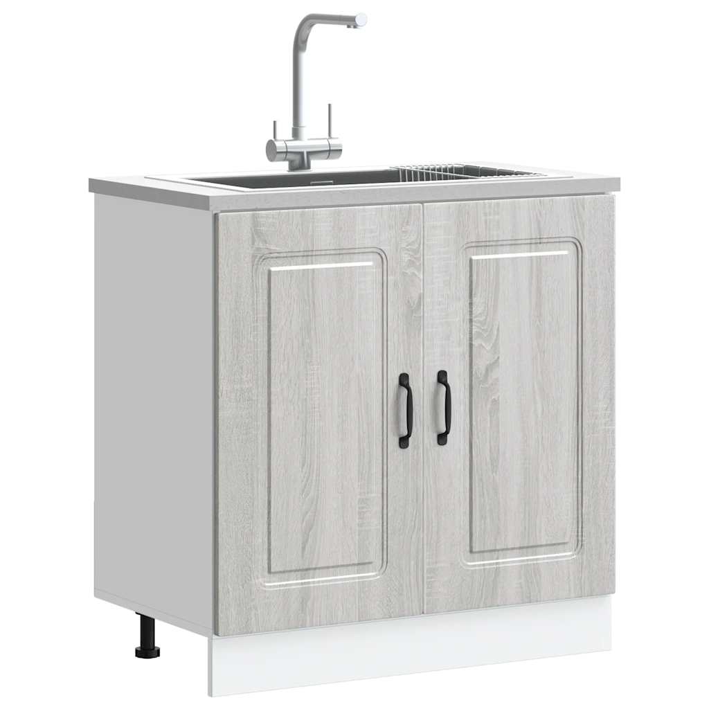 Armário baixo lavatório kalmar cinzento sonoma 80x46x81,5 cm