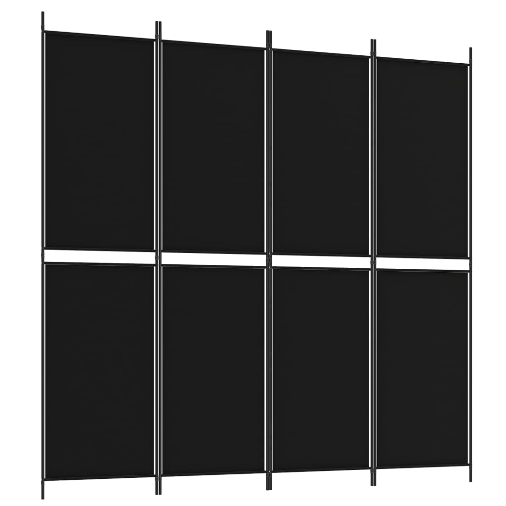 Divisória com 4 painéis 200x200 cm tecido preto
