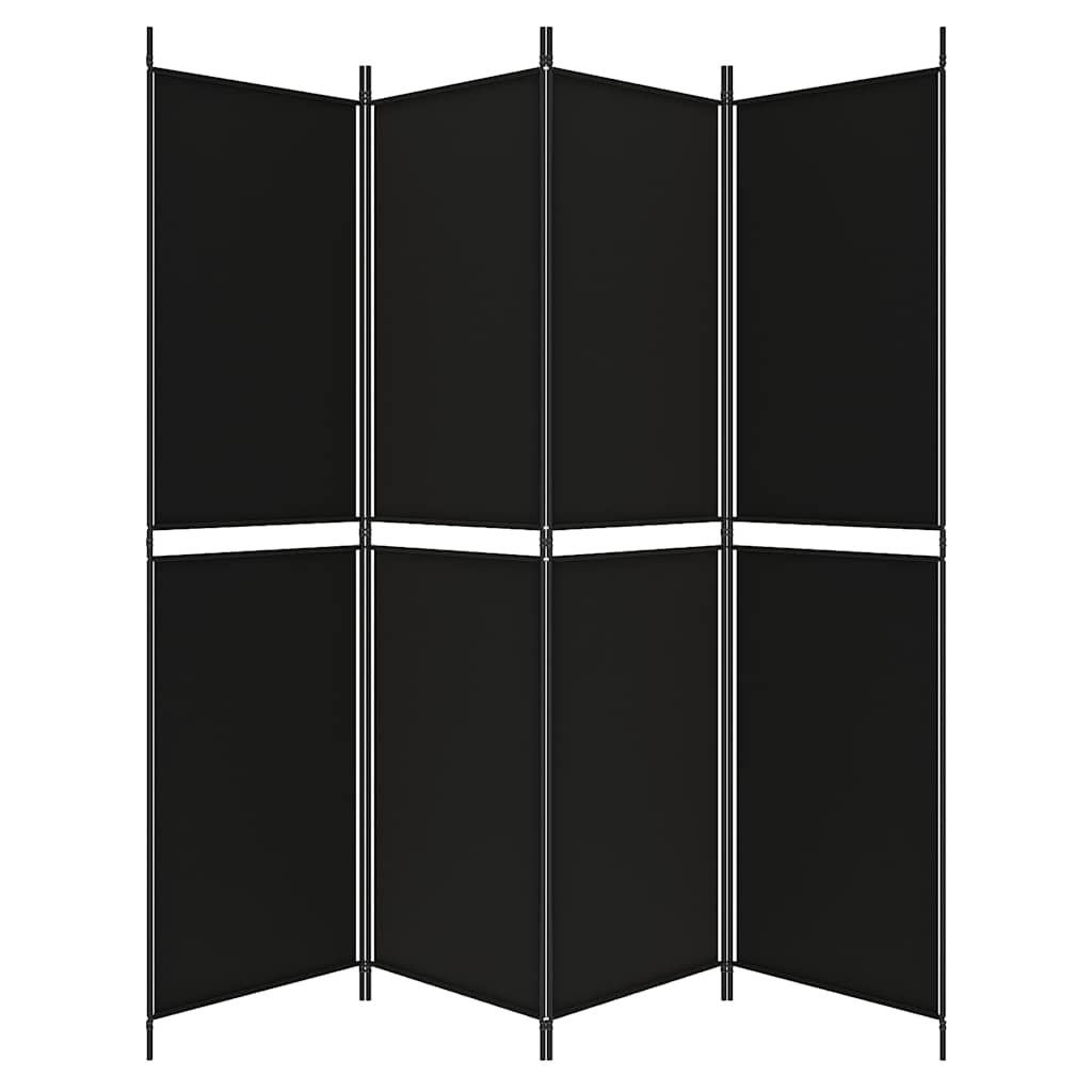 Divisória com 4 painéis 200x200 cm tecido preto