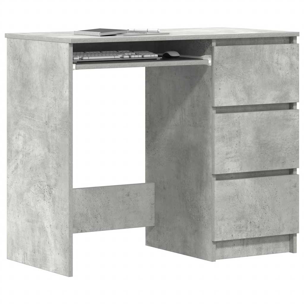 Secretária 90x45x76 cm derivados de madeira cinzento cimento