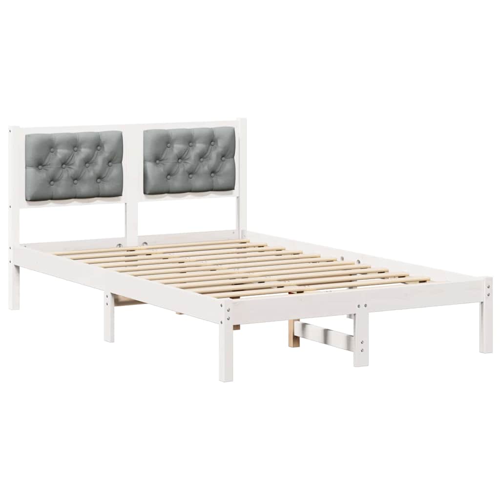 Estrutura da cama com cabeceira cinzento-claro 120 x 190 cm