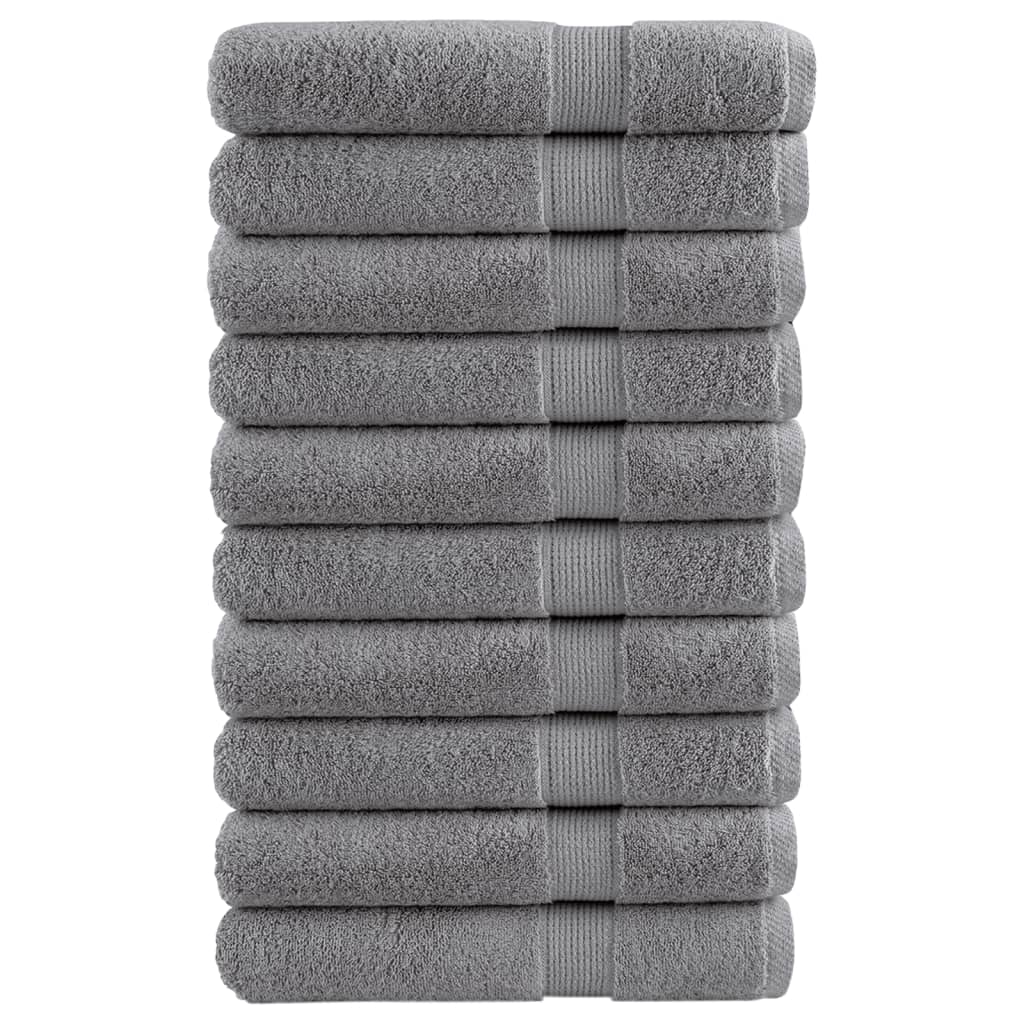 Toalhas premium solund 10 pcs 100x200 cm 600 gsm cinzento