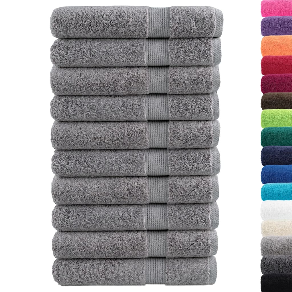 Toalhas premium solund 10 pcs 100x200 cm 600 gsm cinzento