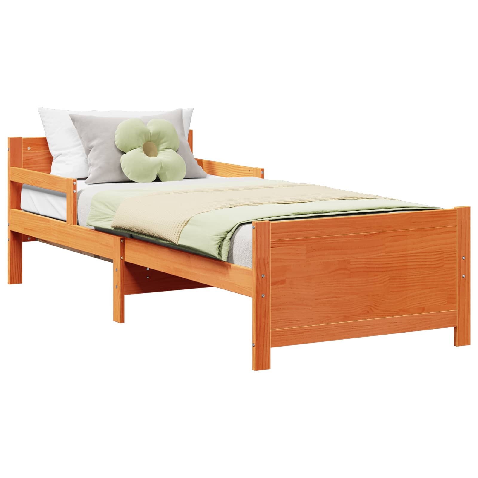 Estrutura da cama marrom cera 80 x 200 cm derivados de madeira
