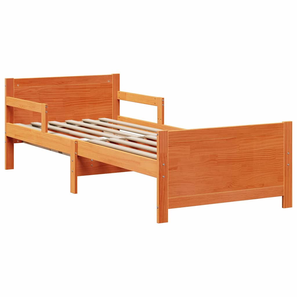 Estrutura da cama marrom cera 80 x 200 cm derivados de madeira