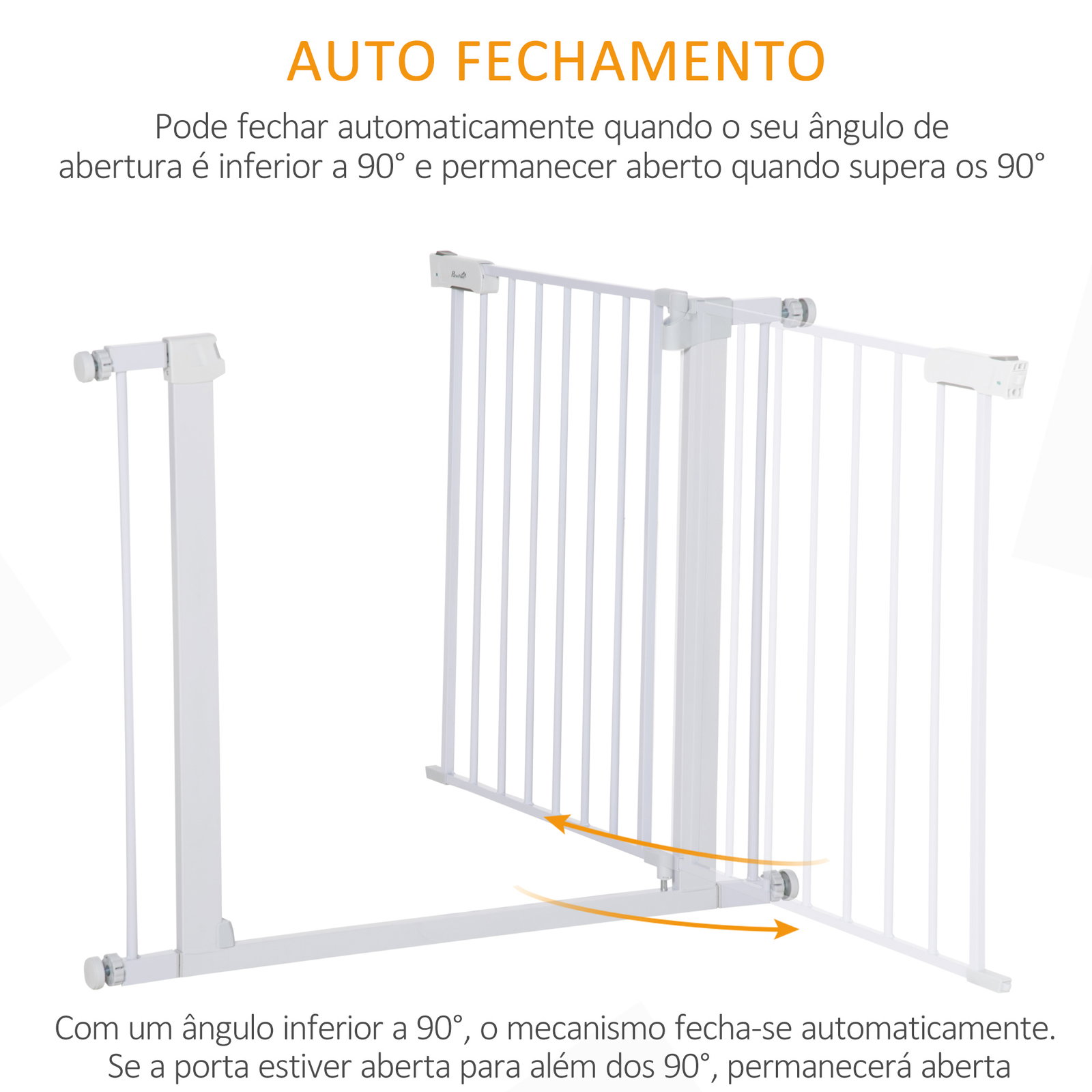 Barreira de Segurança para Cães Animais de Estimação 75-96cm para Escadas Portas e Corredores com Fechamento Automático Altura 7