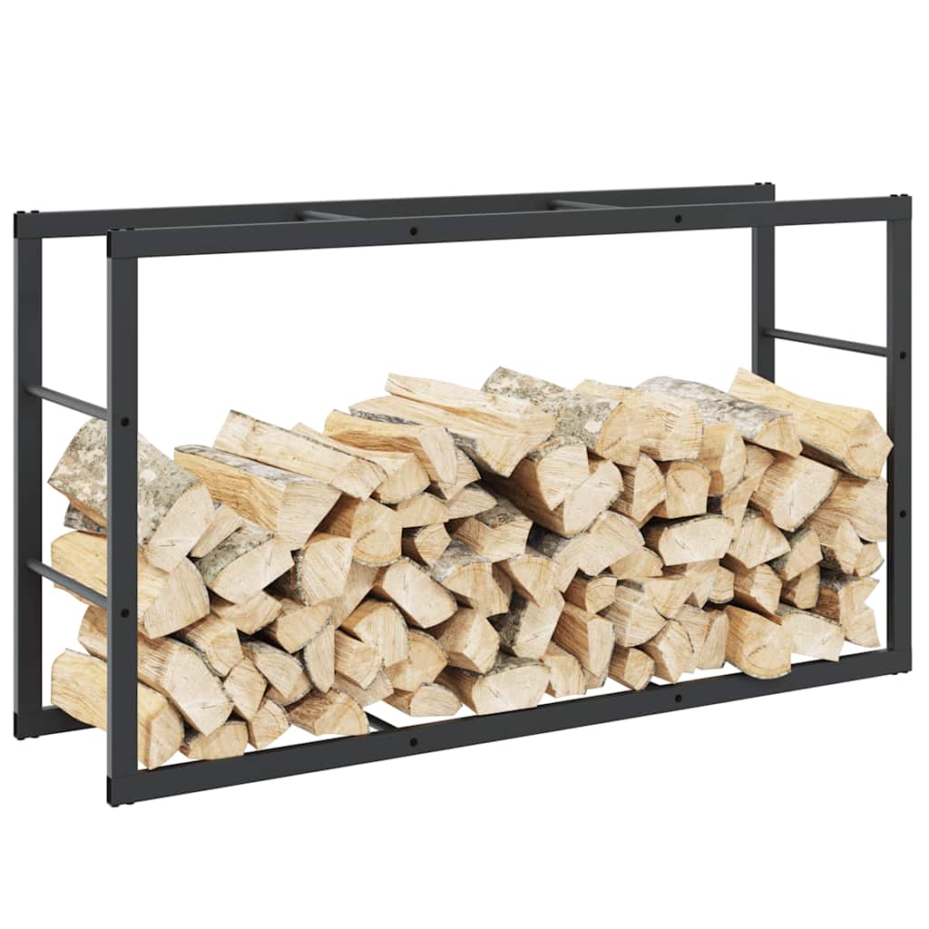 Suporte para lenha 110x30x61 cm aço preto
