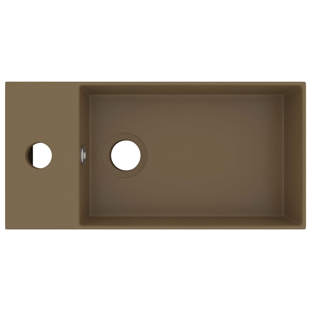 Lavatório wc c/ extravasamento cerâmica creme mate