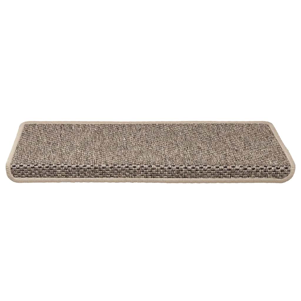 Tapetes escada adesivos aspeto sisal 30pcs 65x21x4 bege-escuro