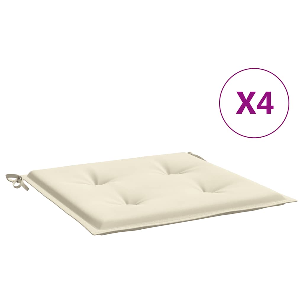 Almofadões p/ cadeiras jardim 4pcs 40x40x4 cm oxford cor creme