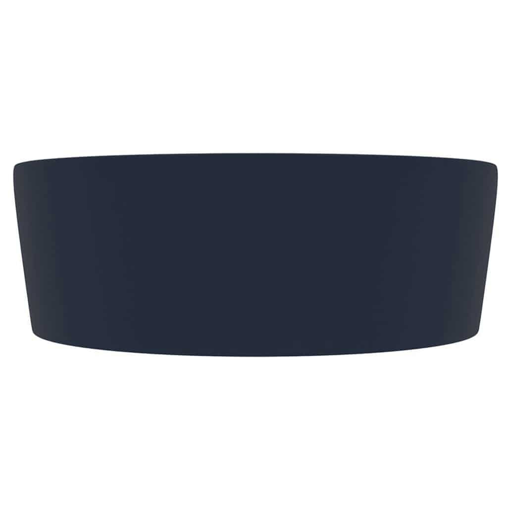 Lavatório c/ extravasamento 36x13cm cerâmica azul-escuro mate