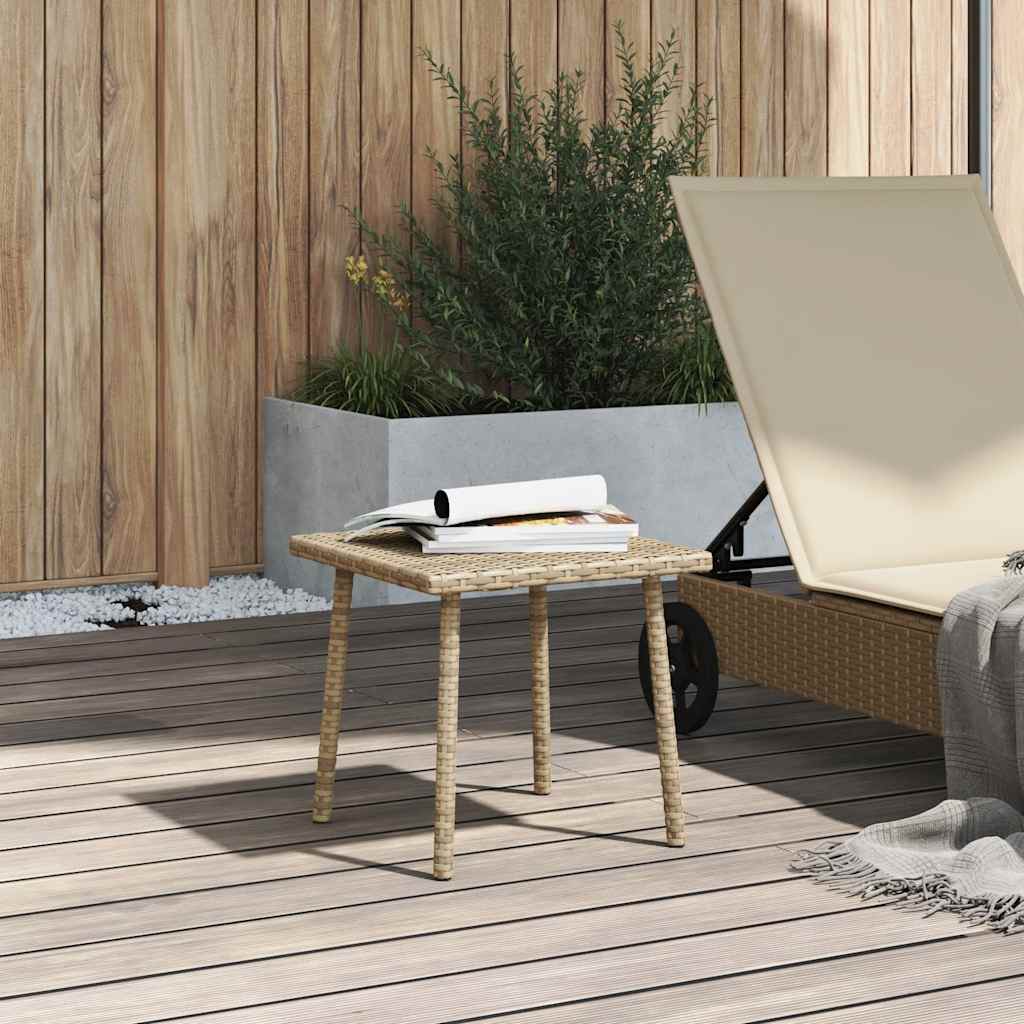 Mesa de centro de jardim retangular 40x40x37cm vime PE bege