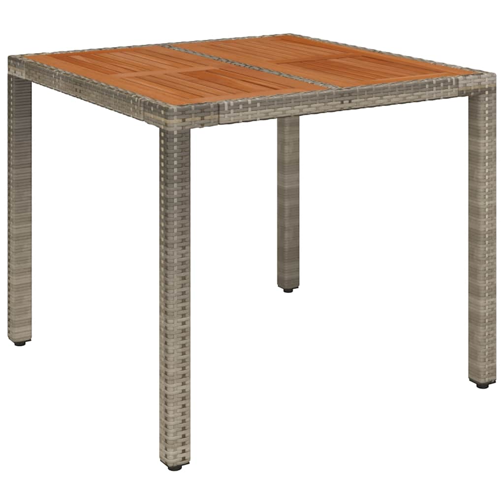 3 Pcs conjunto bistrô com almofadões vime PE cinza
